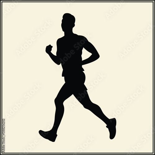 Runner Silhouette, Sprinting Pose