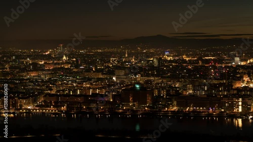 Wallpaper Mural Nightscape Timelapse of Vienna's Skyline with Autumn Cirrus Clouds Torontodigital.ca