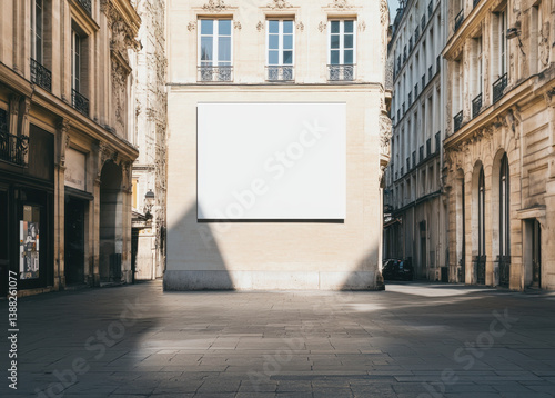 Blank Billboard in a Parisian Street
