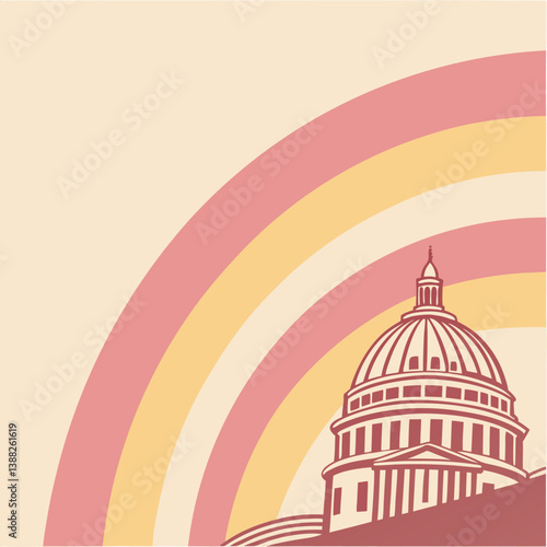 a rainbow over the capitol building in washington, dc