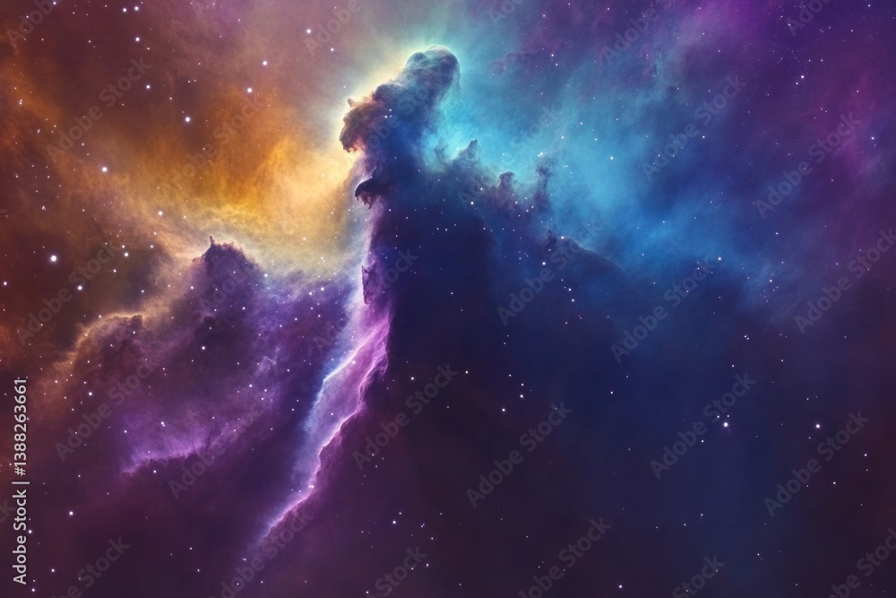 A Colorful Nebula Displaying Beautiful Cosmic Clouds And Star Clusters A Colorful Nebula Displaying Beautiful Cosmic Clouds And Star Clusters