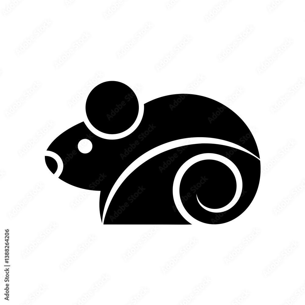Minimal Mouse Animal Icon in Modern Style Minimal Mouse Animal Icon in Modern Style