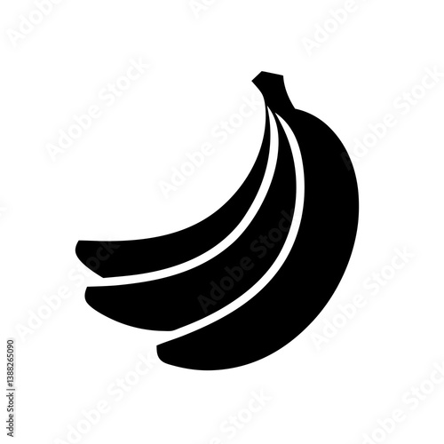 Banana Bunch Icon in Modern Flat Style