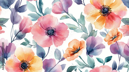 watercolor flowers background