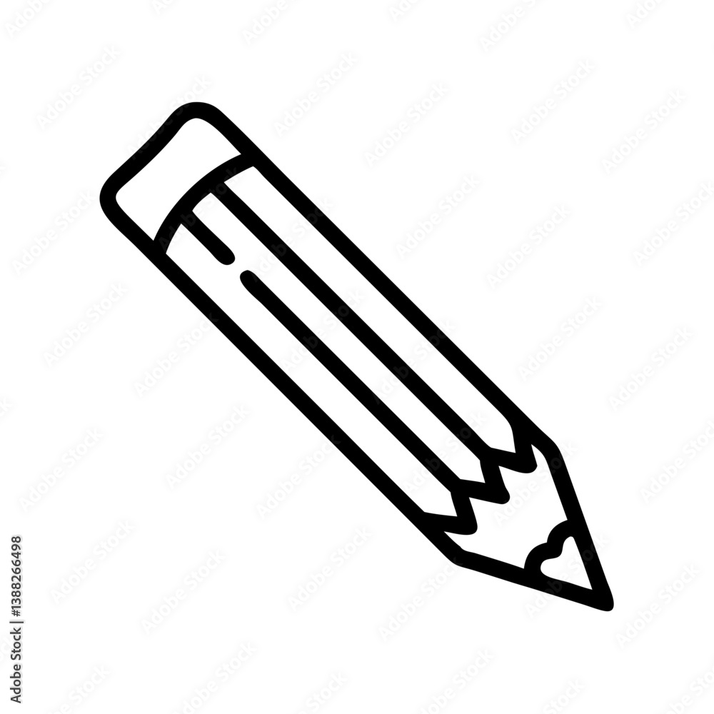Fototapeta premium Pencil icons symbolize creativity and artistic expression. Essential for drawing, writing, and educational themes, these designs reflect the art of communication through simple tools.