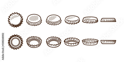 Crown cap for beer, soda or lemonade bottles.