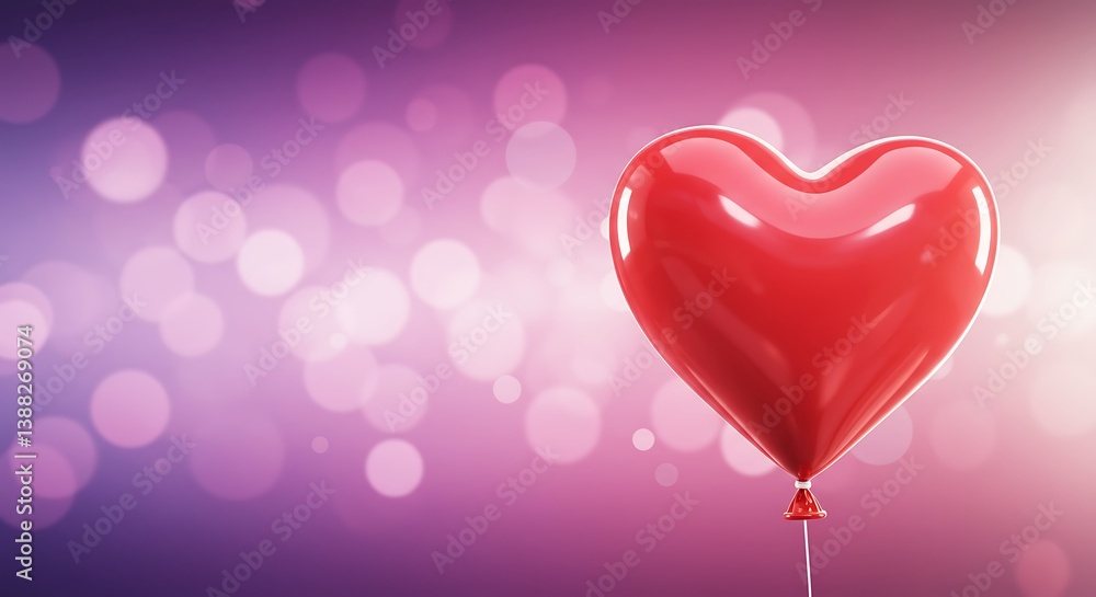 Crimson Heart Balloon: Romantic 3D Render AI Generated Crimson Heart Balloon: Romantic 3D Render AI Generated