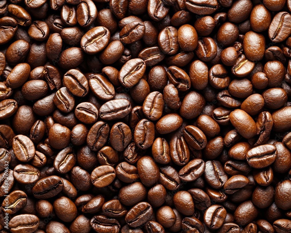 A close-up view of various roasted coffee beans, showcasing their rich brown color and glossy texture. A close-up view of various roasted coffee beans, showcasing their rich brown color and glossy texture.