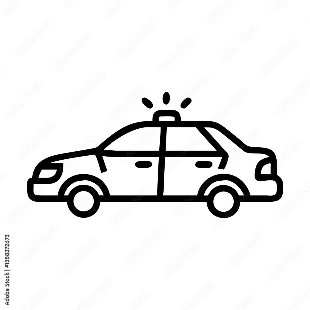 Police Car Icon for Law Enforcement and Security Themes Police Car Icon for Law Enforcement and Security Themes