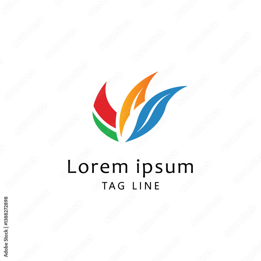 abstract colorful logo design on white background abstract colorful logo design on white background