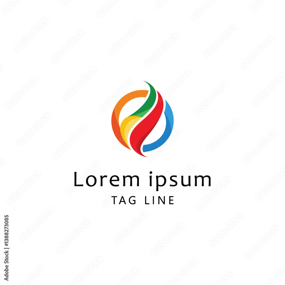 abstract colorful logo design on white background abstract colorful logo design on white background