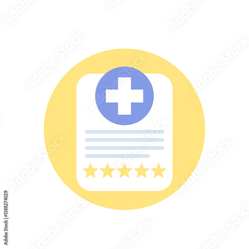 medical rating, patient satisfaction icon, flat vector design