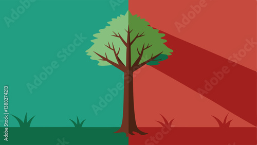 Isolated Tree A solitary tree on one side of the illustration while a of trees thrives together on the other side symbolizing the pain of being alone in a social environment.