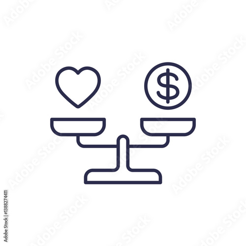 work life balance line icon with scales