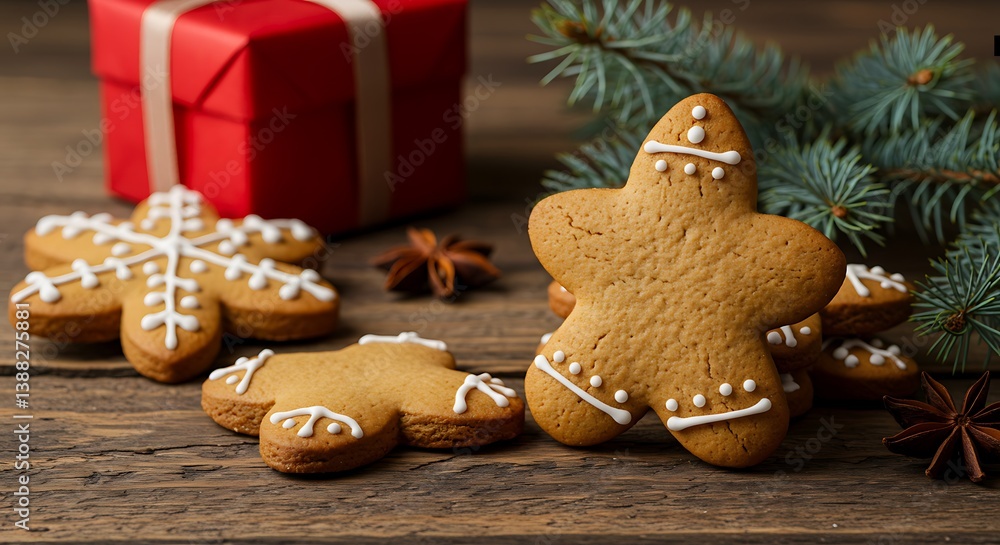 Warm Gingerbread Christmas: Festive Treats & Rustic Charm AI Generated Warm Gingerbread Christmas: Festive Treats & Rustic Charm AI Generated