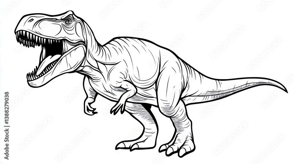 Fototapeta premium Tyrannosaurus Rex Profile Illustration, prehistoric animal, vector art, for educational purposes