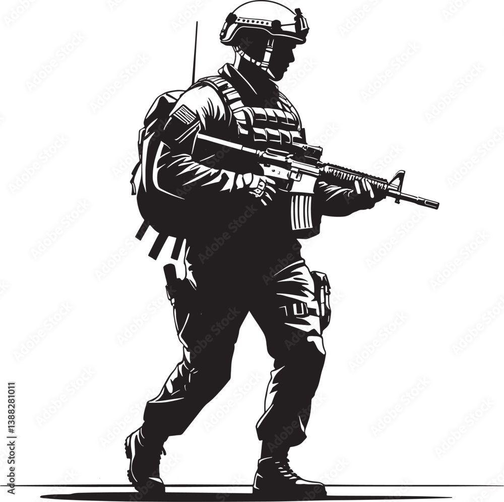 military soldier with rifle military soldier with rifle