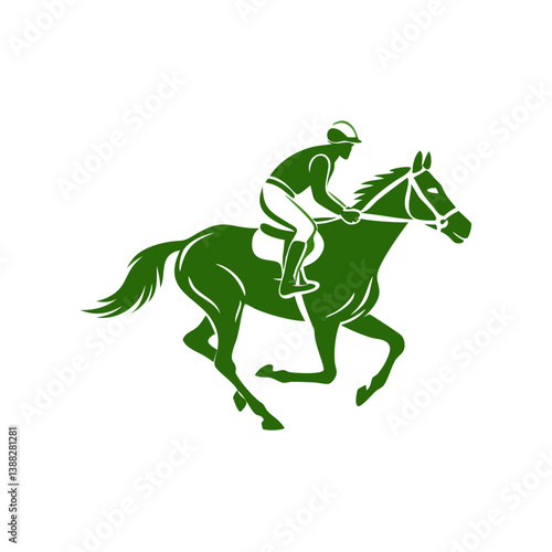 Horse Rider Racing Icon for Equestrian Event Promotions and Horseback Riding Clubs
