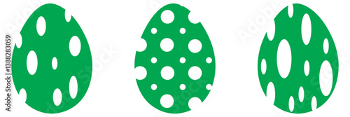 Easter eggs colorful icons collection with different patterns on black background. Vector illustration