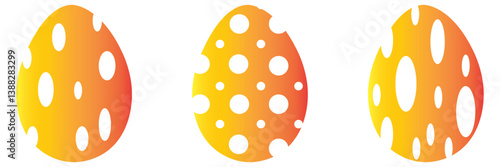 Easter eggs colorful icons collection with different patterns on black background. Vector illustration