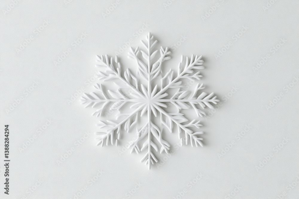 Elegant, white snowflake design Elegant, white snowflake design