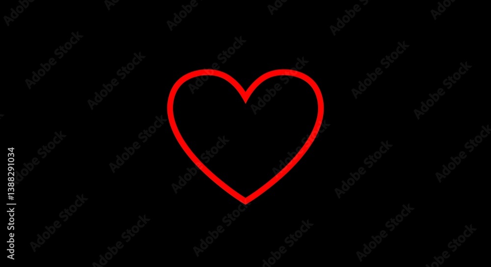 Crimson Heart: Neon Glow in the Dark AI Generated Crimson Heart: Neon Glow in the Dark AI Generated