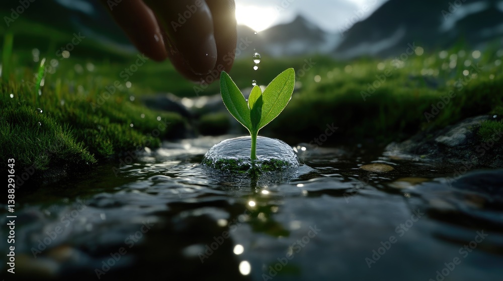 Sprout receiving water Sprout receiving water
