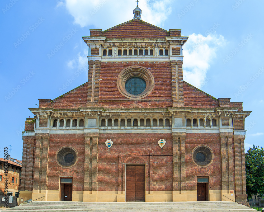 Pavia Cathedral, Lombary, Italy and Civic Tower ruins