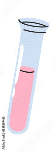 Test tube filled liquid reagent