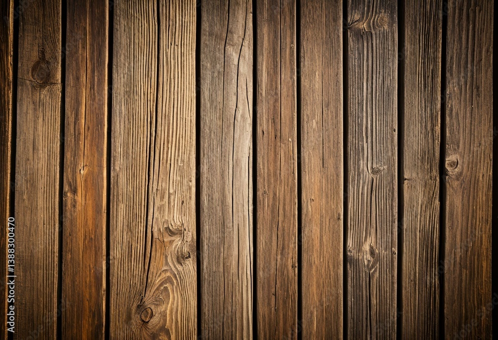 Naklejka premium A close up of a wooden wall with a dark background.