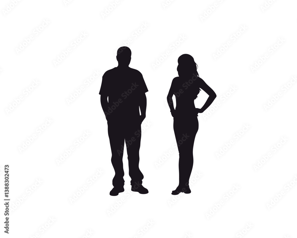 Black silhouette illustration of a woman walking with her child. Black silhouette illustration of a woman walking with her child.