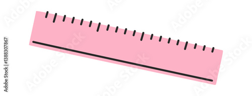 Hand-drawn straight ruler measuring tool