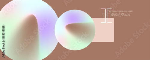 Milk chocolate background mocha art mousse juicy summer abstract fluid creative banner, trendy color with dynamic lines