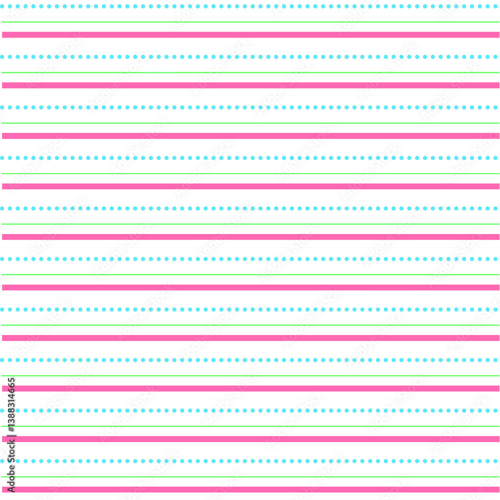Horizontal red and yellow stripes, seamless blue doted lines pattern, vector decorative abstract background Horizontal red and yellow stripes, seamless blue doted lines pattern, vector decorative abstract background