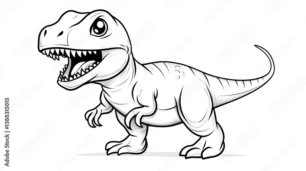 Cute Cartoon Tyrannosaurus Rex Coloring Page Cute Cartoon Tyrannosaurus Rex Coloring Page