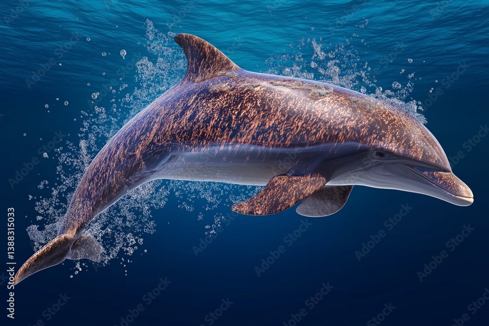 Fototapeta premium Dolphin Swimming Underwater