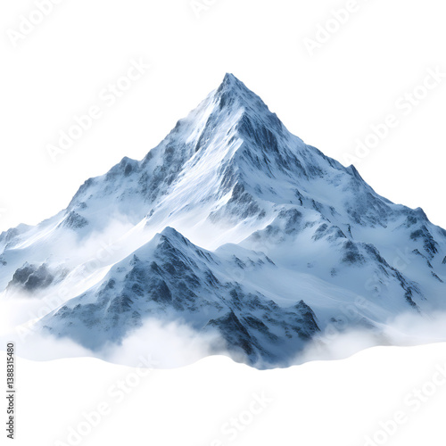 Wallpaper Mural Mountain Peak with Snow and Clouds Isolated on Transparent Background Torontodigital.ca