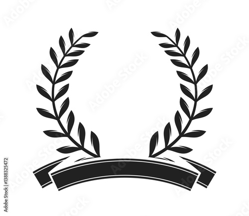 Triumph laurel wreath design element