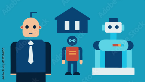 Decline of Traditional Roles A metaphorical illustration showing a bank teller fading into the background as automated machines and AI systems take center stage in a bank.
