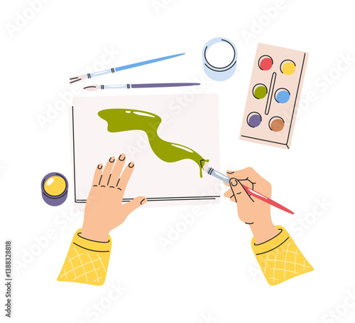 Hands painting hobby hand-drawn element