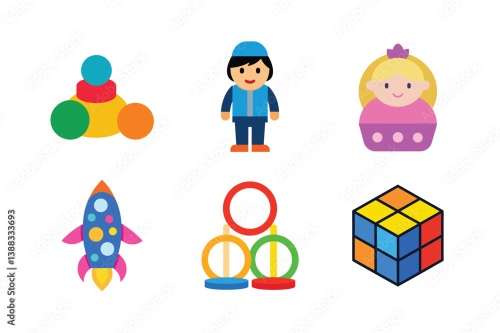 Fototapeta premium set of vector icons of children