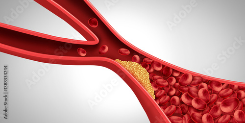 Konstfotografi Artery Plaque causing Mini Strokes and Ministroke or transient ischemic attack as TIA stroke as blood flow in the brain blocked or heart attack as a blood clot buildup as Atherosclerosis or Emboli