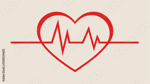 Heart Pulse Lines The left side has a jagged heartbeat line to depict stress while the right side transitions to a smooth gentle heartbeat line representing tranquility and