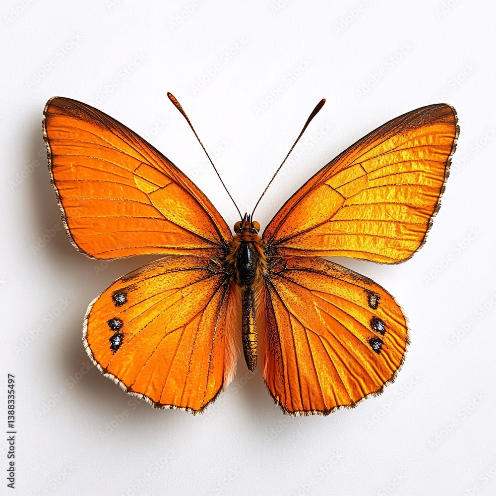 Fototapeta premium Stunning close-up of an orange butterfly showcasing intricate wing patterns
