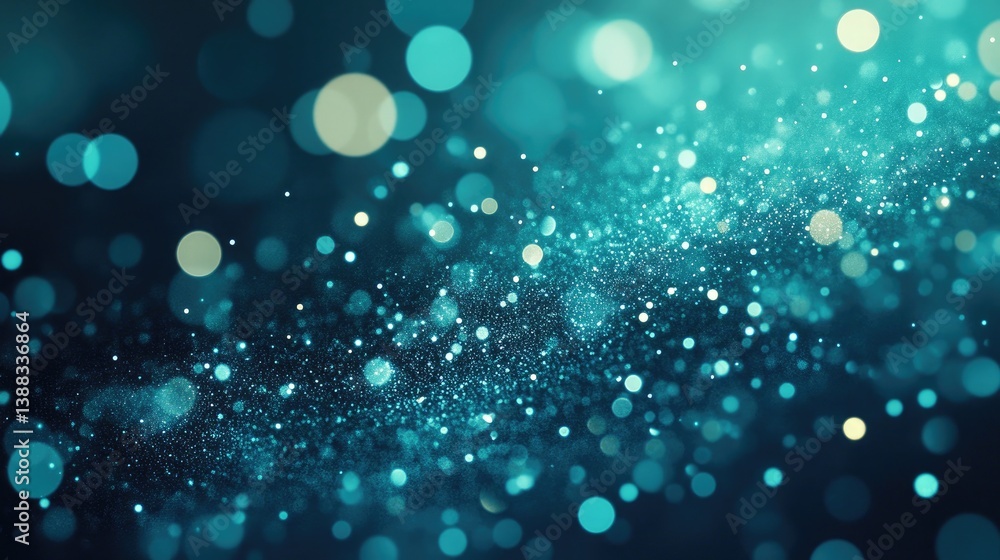 Dynamic Teal Particle Stream with Glowing Bokeh Lights, Evoking a Sense of Movement and Mystical Energy Dynamic Teal Particle Stream with Glowing Bokeh Lights, Evoking a Sense of Movement and Mystical Energy