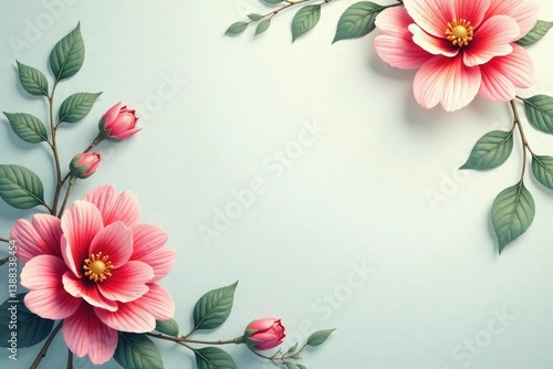Subtle repeating floral motif on a soft textured background , floral, textile
