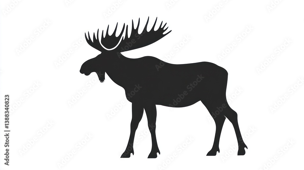 Fototapeta premium Silhouette of a Moose in Profile
