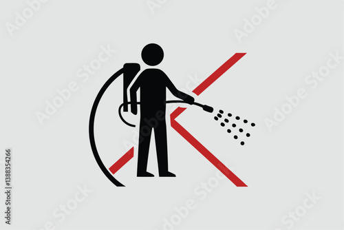 Mite disinfectant man icon. Outline mite disinfectant man vector icon for web design isolated on white background.