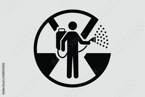 Mite disinfectant man icon. Outline mite disinfectant man vector icon for web design isolated on white background.