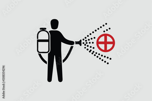 Mite disinfectant man icon. Outline mite disinfectant man vector icon for web design isolated on white background.